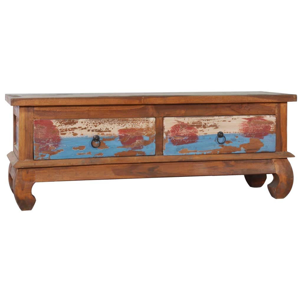 Rustic Reclaimed Teak Wood TV Stand Entertainment Center - 43.3