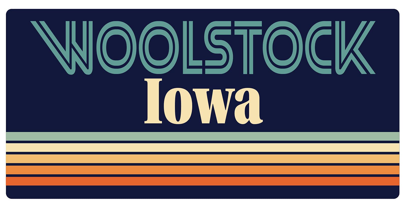 Woolstock Iowa 5 x 2.5 Inch Retro Fridge Magnet - Vintage Souvenir, Collectible Decorative Magnet for Refrigerator, Office, Home & Travel Memories