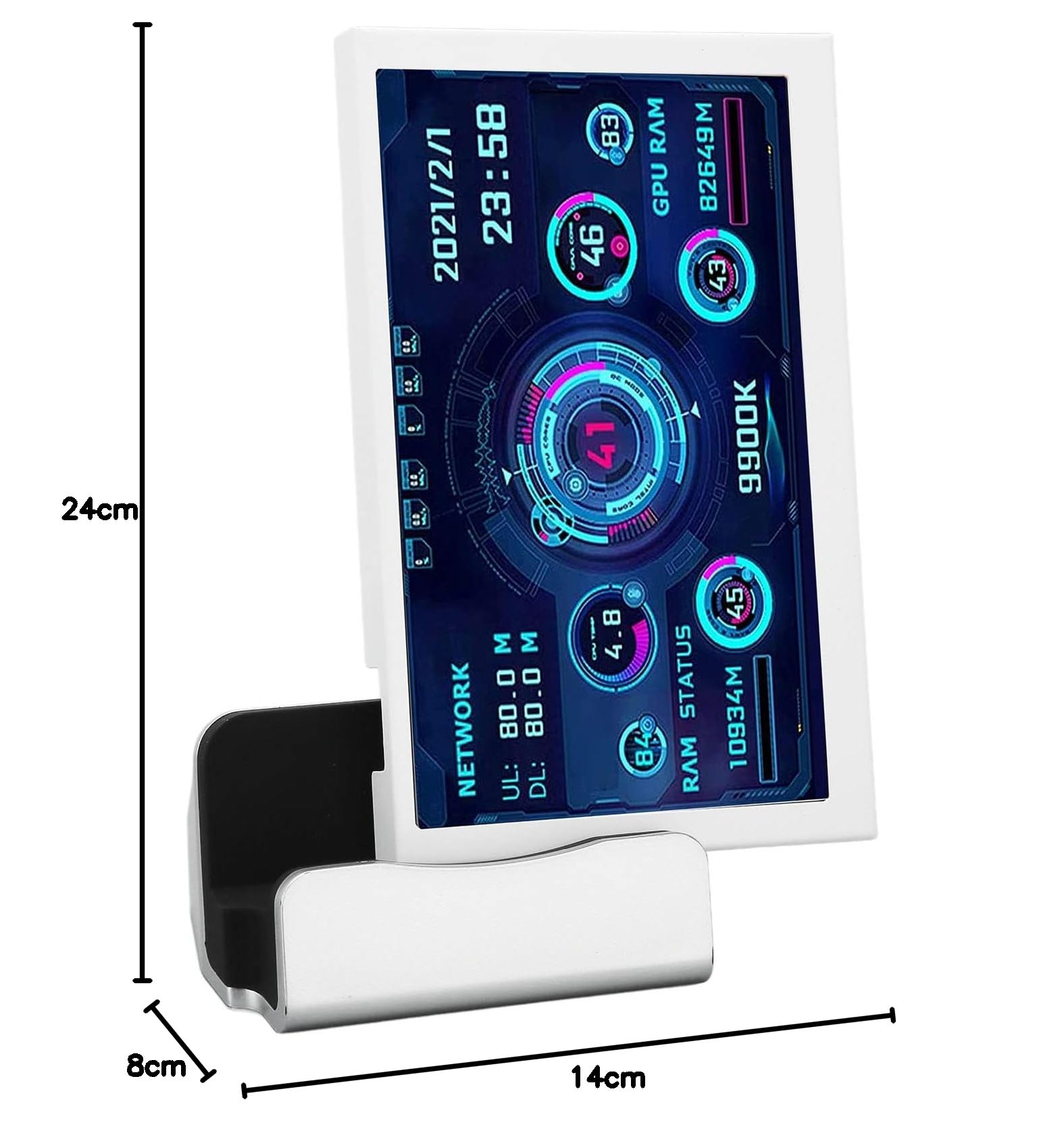 Zunate 5-inch USB Computer Temperature Monitor - IPS Mini PC Sensor Display with 360° Rotation, DIY Themes & Auto Screen Rest - Real-Time CPU/GPU Temp Monitoring for Windows PC - Perfect for Gaming Rigs, Workstations & Home Office Setups