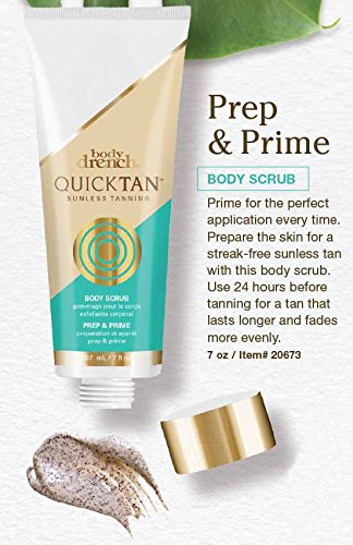 Body Drench Quick Tan Sunless Tanning Prep & Prime Exfoliating Body Scrub - 7 oz | Pre-Tan Skin Prep for Smooth, Even Glow | Perfect Before Self Tanner & Spray Tan Application