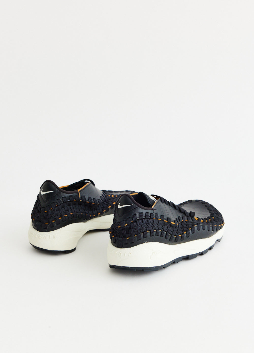 Premium Air Footscape Woven Black Sneakers for Men - Lightweight Breathable Running Shoes for Gym, Jogging & Casual Wear
