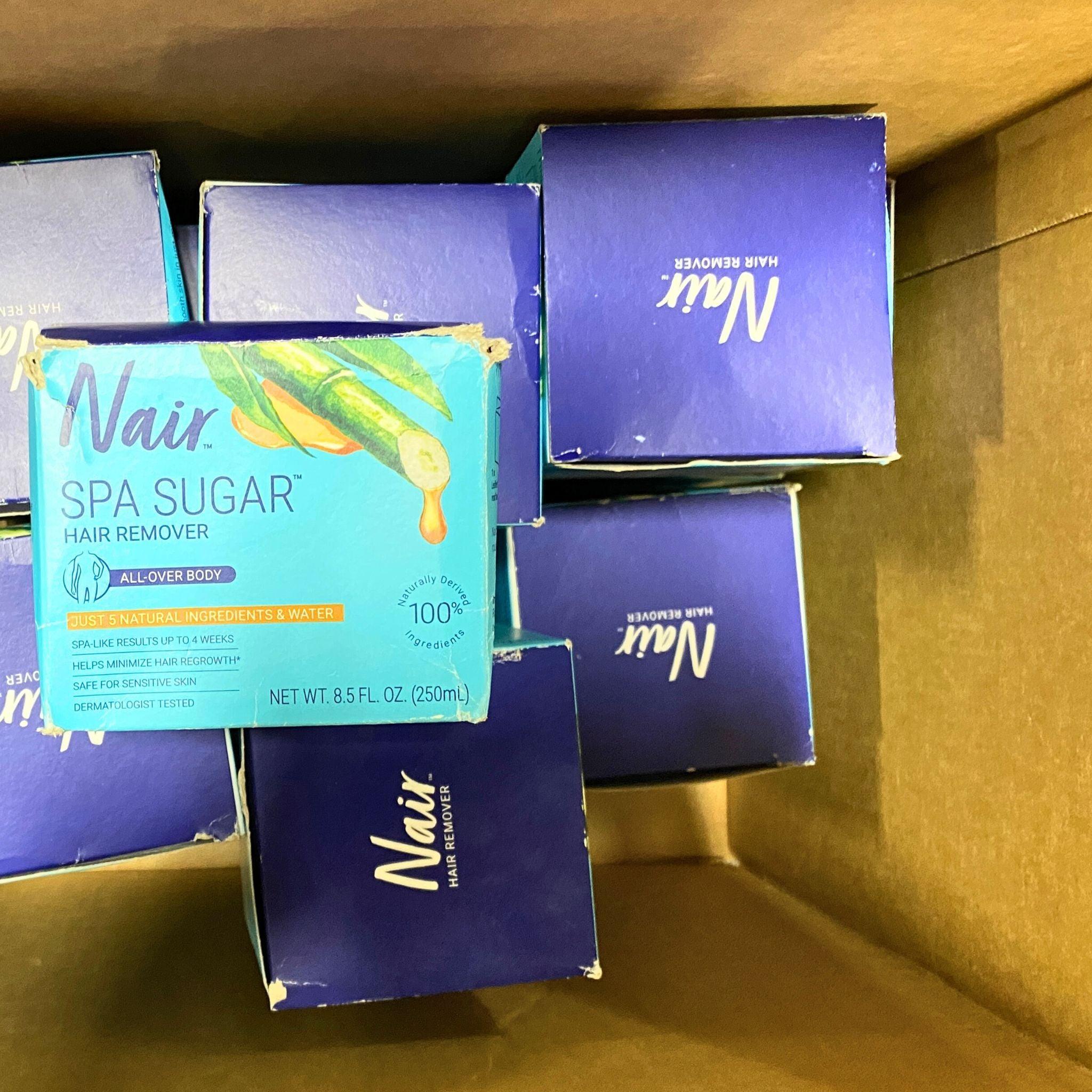Nair Spa Sugar Hair Remover for All Over Body - 8.5oz (24-Piece Lot) | Gentle Hair Removal for Legs, Arms, Bikini Area & Face | At-Home Spa Treatment