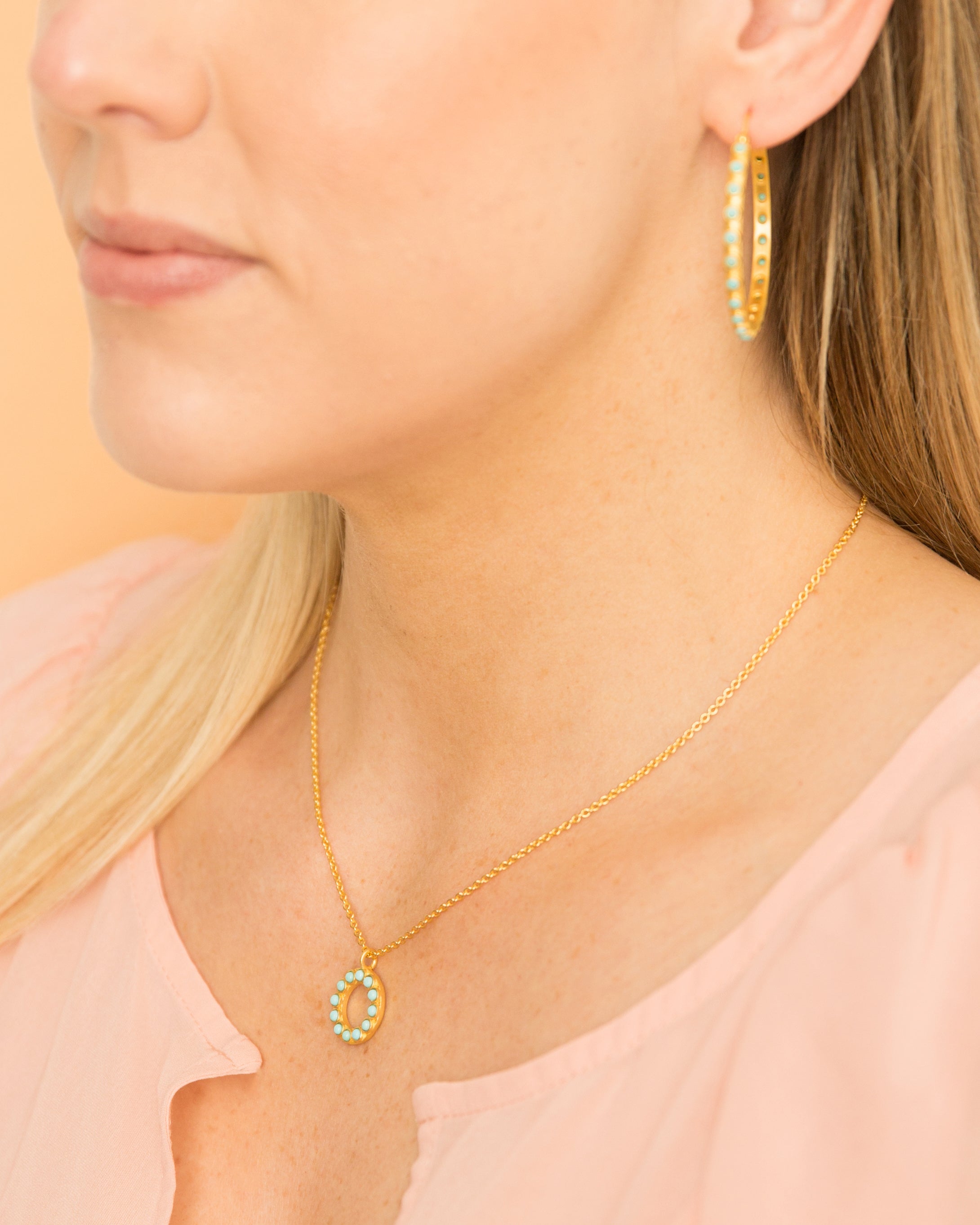 Turquoise Circle Pendant Necklace - Boho Chic Jewelry for Women, Dainty Gemstone Necklace for Everyday Wear | Perfect for Layering, Gift Giving & Spiritual Healing