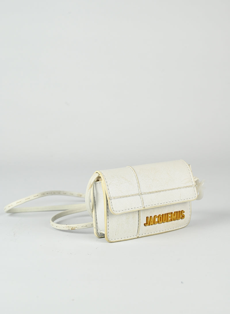 Jacquemus Mini Le Bello White Leather Crossbody Bag - Perfect for Parties, Dates & Everyday Use