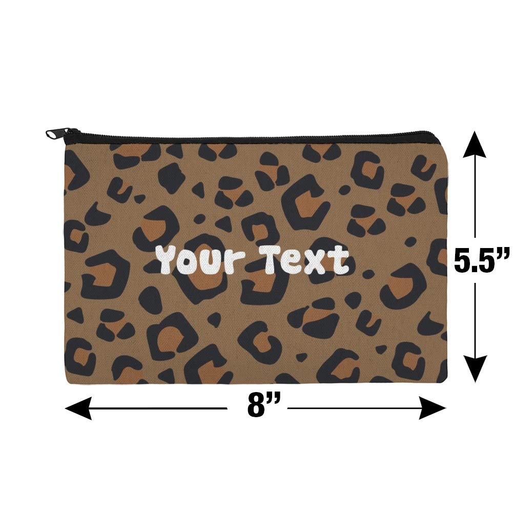 Custom Leopard Print Makeup Bag - Personalized 1 Line Cosmetic Organizer Pouch for Travel & Everyday Use