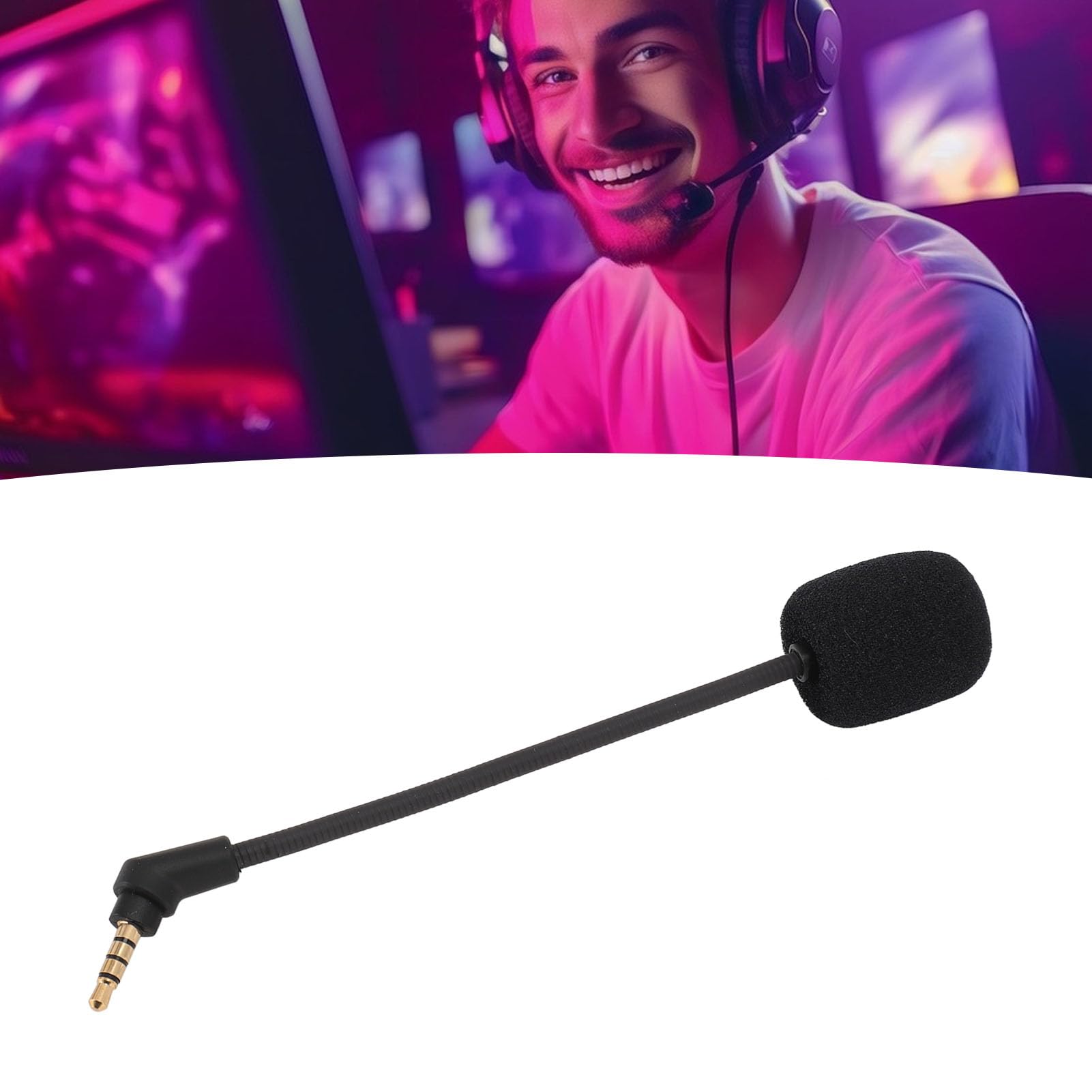 Ciciglow Gaming Headset Microphone Replacement - Noise Cancelling, Removable Plug & Play 3.5mm Gold Plated Mic for Wireless Headsets - Perfect for Streaming, Online Gaming & Voice Chats