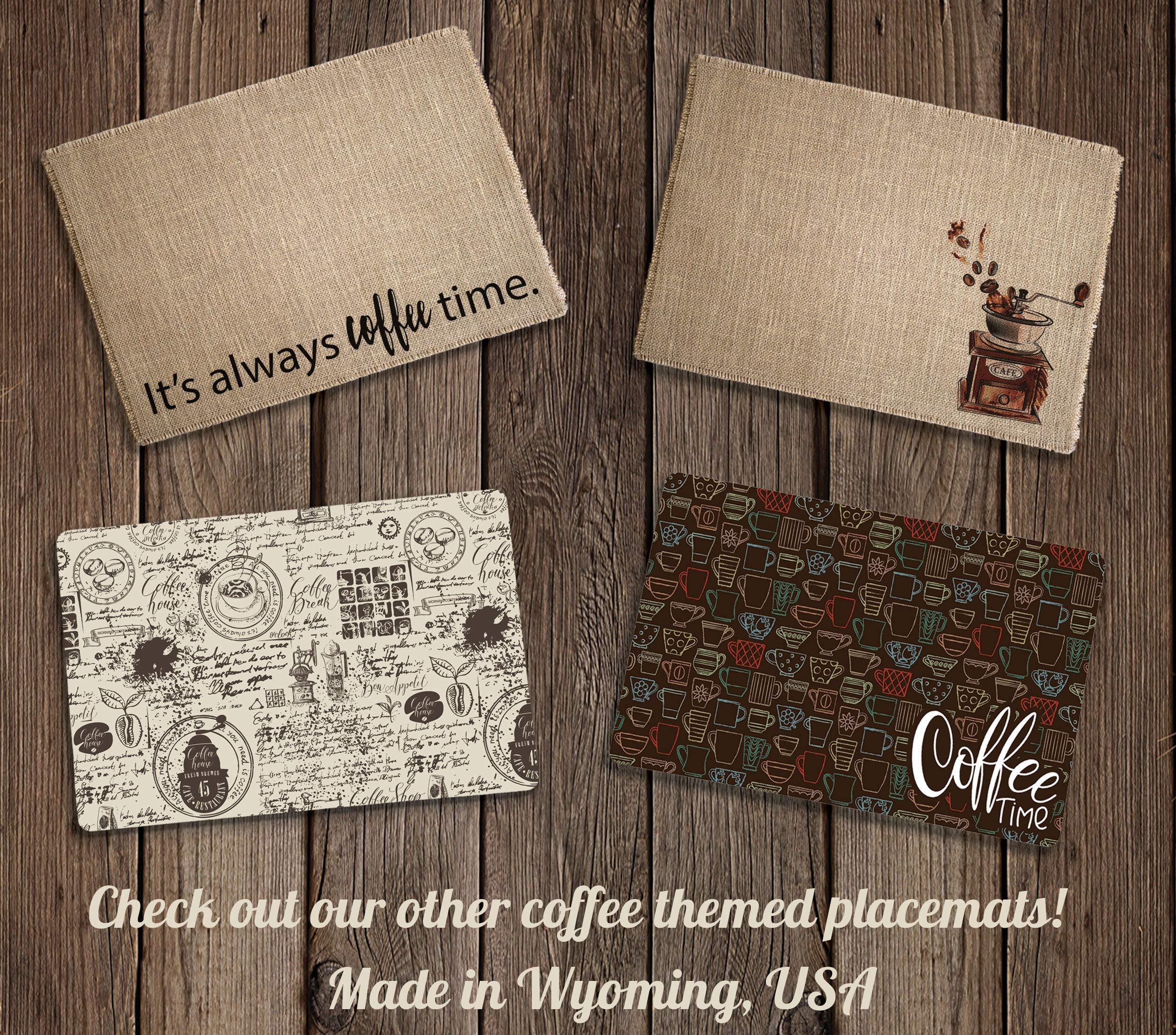 Premium Non-Slip Heat Resistant Coffee Maker Mat - Espresso Machine & Drip Coffee Protector - Burlap Coffee Bar Placemat for Home & Office - Made in USA | Perfect for Kitchen Countertops, Coffee Shops & Office Break Rooms | Essential for Baristas & Coffee Lovers | Use with Espresso Machines, Drip Coffee Makers & Keurigs in Home Kitchens, Cafés & Coffee Bars