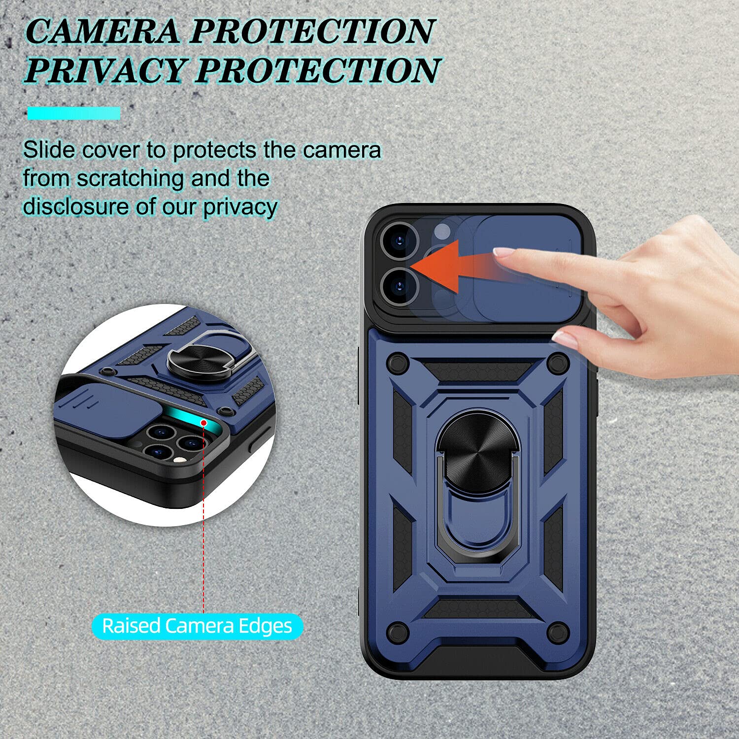 SOGA Rugged Shockproof Case for Apple iPhone 13 Pro Max - Magnetic Kickstand, Camera & Screen Protection | Drop-Proof Phone Cover with Swivel Protector [Blue] - Perfect for Outdoor Adventures, Work & Daily Use