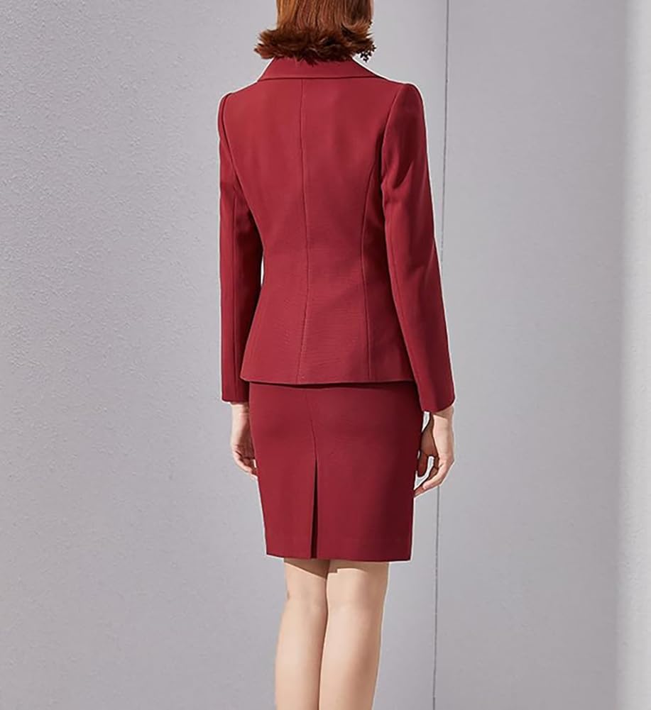 Professional Women's 2-Piece Formal Work Suit Set - Office Business Skirt & Blazer Outfit for Career, Interviews & Corporate Events