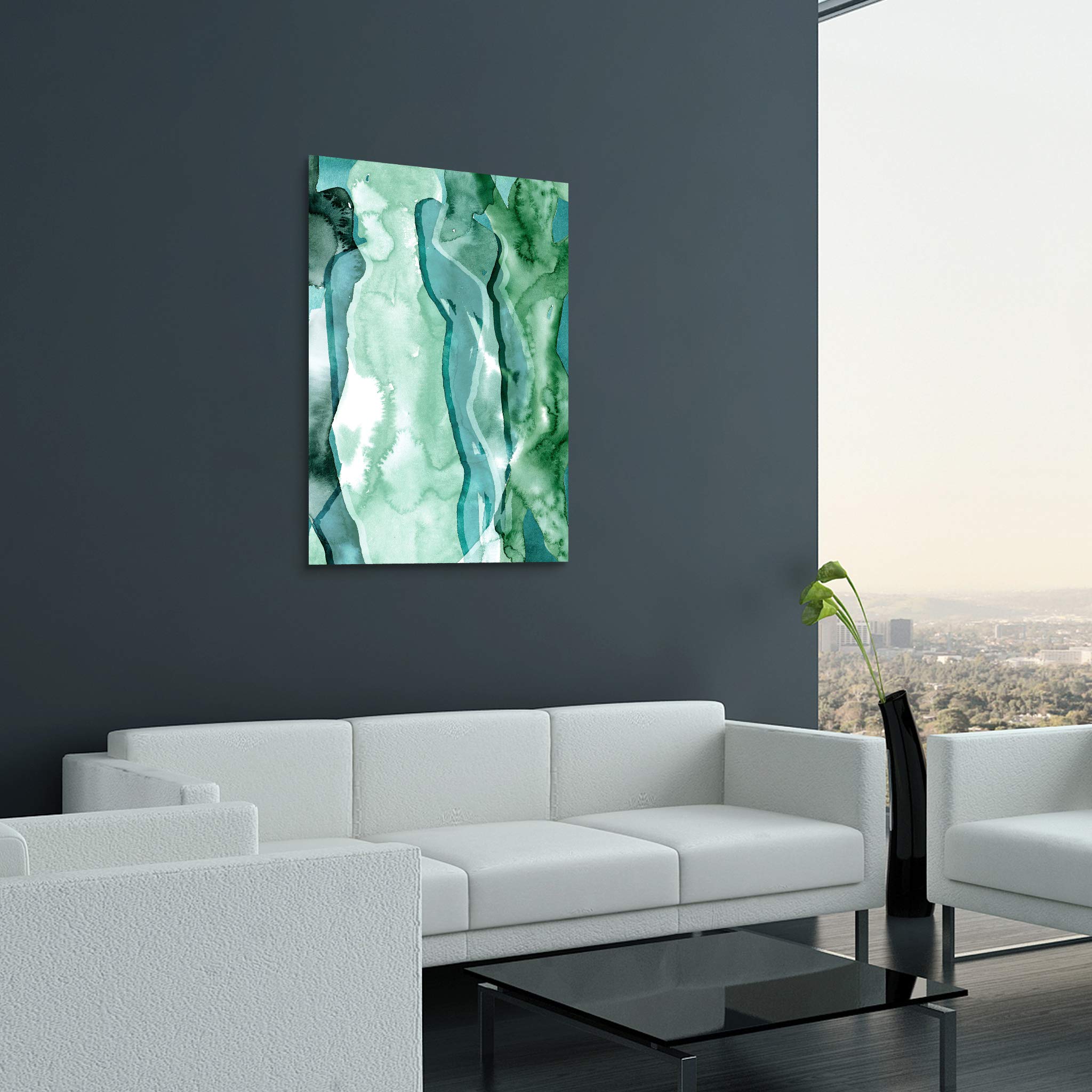 Empire Art Direct Floating Glass Wall Art - Frameless Tempered Glass Panel for Women's Decor, 48x32 Inches, Ready to Hang - Perfect for Living Room, Bedroom & Office Decor