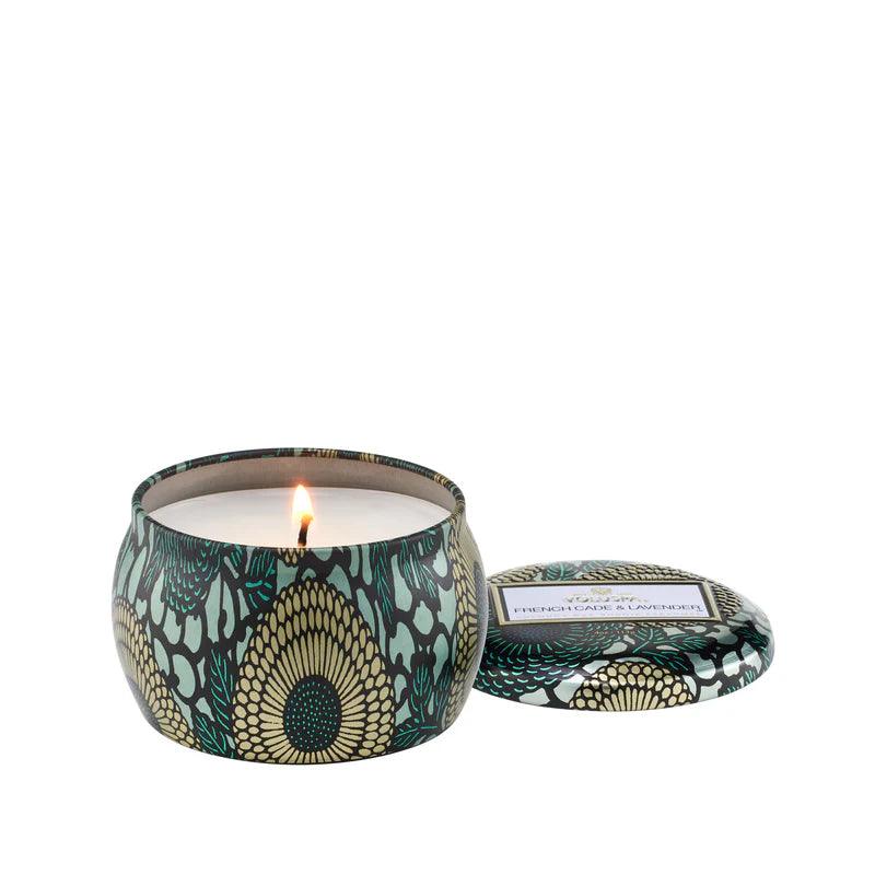 French Cade Lavender Mini Tin Candle - Aromatic Soy Wax Candle for Home, Spa & Relaxation - Perfect for Gifts, Meditation & Romantic Ambiance