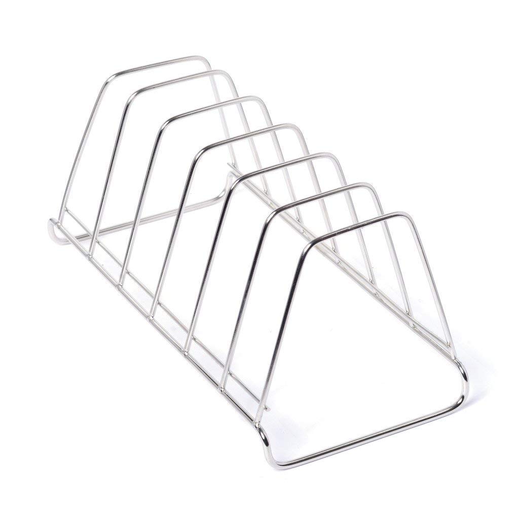 Stainless Steel Plate Rack with 6 Sections - Rust-Resistant Dish Drying Rack, Lid Holder & Utensil Organizer for Kitchen Cabinet - Perfect for Drying Dishes, Storing Lids & Organizing Kitchen Tools (Pack of 1)