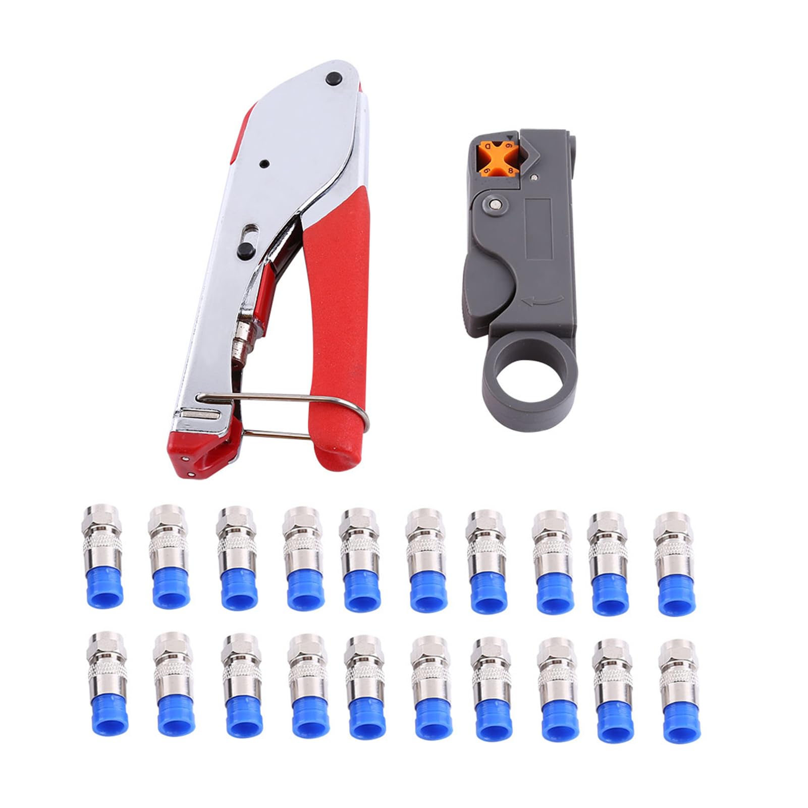 Premium Coaxial Cable Crimper Kit for RG6/RG59 - Professional Coax Cable Connector Tool Compatible with Most Compression Connectors - Ideal for Home Theater Setup, CCTV Installation & Network Wiring