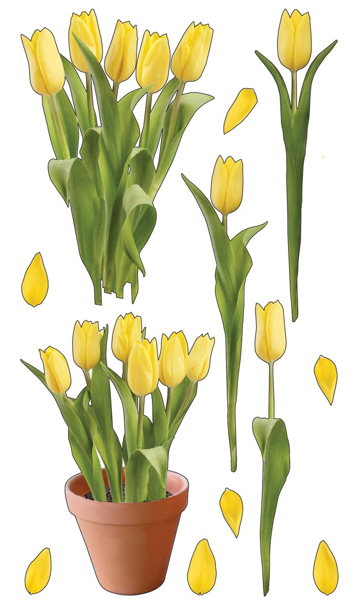 Sticko Yellow Tulips Stickers - Waterproof Vinyl Decals for Scrapbooking, Journals, Laptops & DIY Crafts - Perfect for Home Decor, Gift Wrapping & Stationery Projects