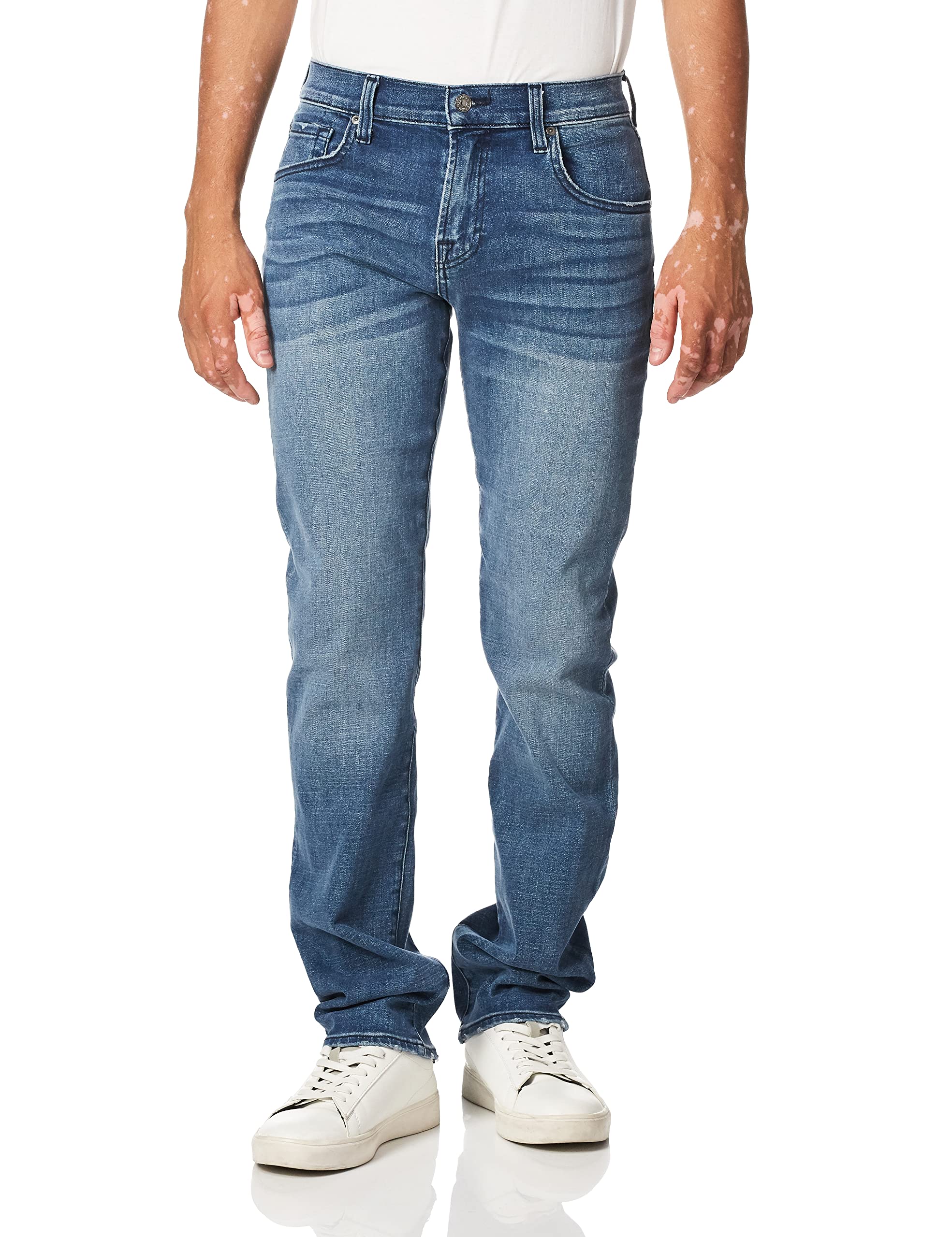 7 For All Mankind Men's Straight Leg Jeans - Classic Denim Pants for Casual Wear & Everyday Style | Perfect for Work, Weekend Outings & Date Nights