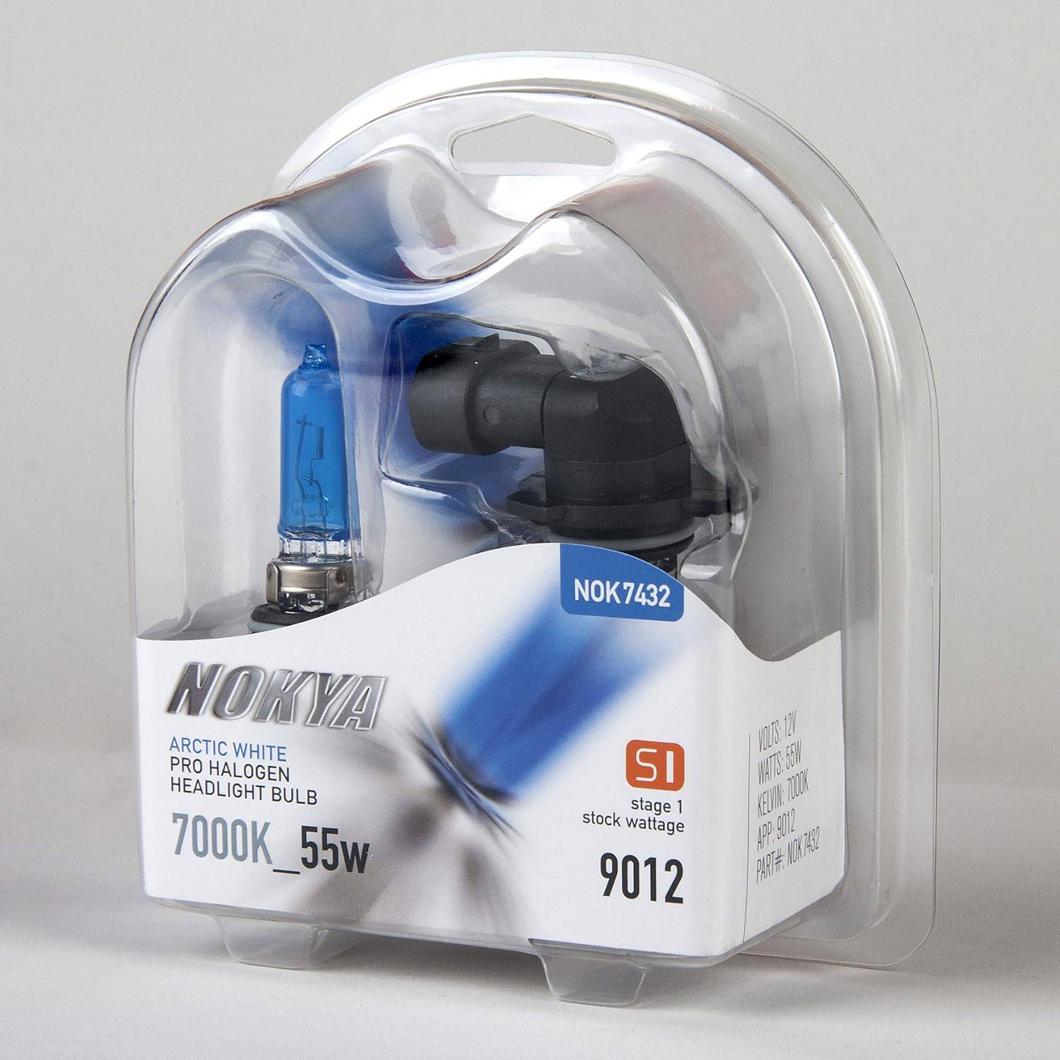 Nokya Arctic White 9012 LED Light Bulbs 7000K 55W - Stage 1 - Super Bright Xenon White Headlight Bulbs for Cars, Trucks & SUVs - Perfect for Night Driving & Foggy Conditions