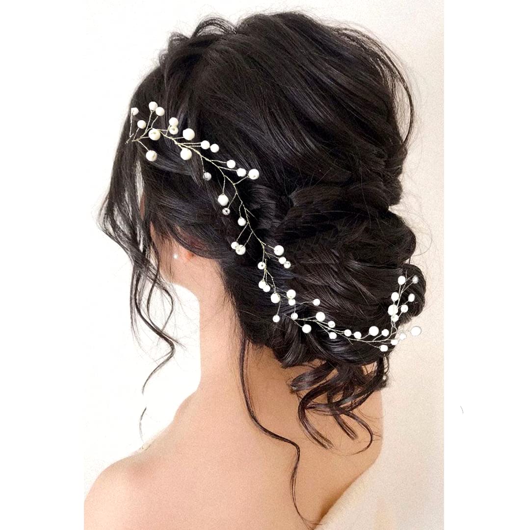 Elegant Bridal Hair Pins with Artificial Stones & Pearls - Women's Hair Accessories for Weddings, Parties & Special Occasions | Pack of 1 (Style 2471)