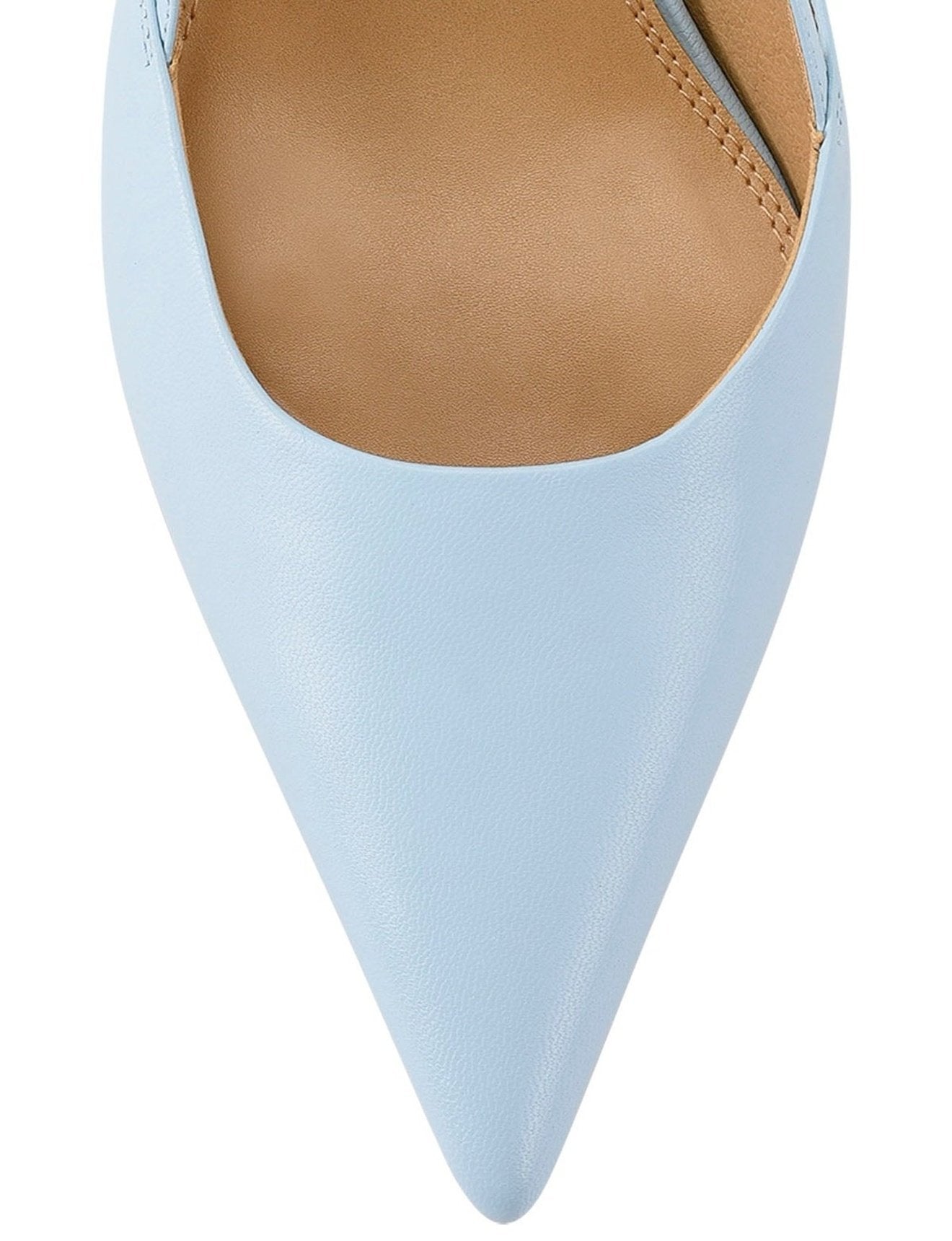 Yasmine Slingback Heels - Pale Blue Leather Women's Dress Shoes for Weddings, Parties & Office Wear | Comfortable & Stylish Mid Heel Pumps