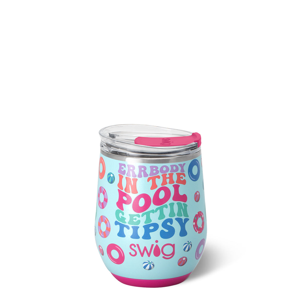Errbody In The Pool Stemless Wine Glass - 12oz Funny Pool Party Drinking Cup for Summer Gatherings & Backyard BBQs