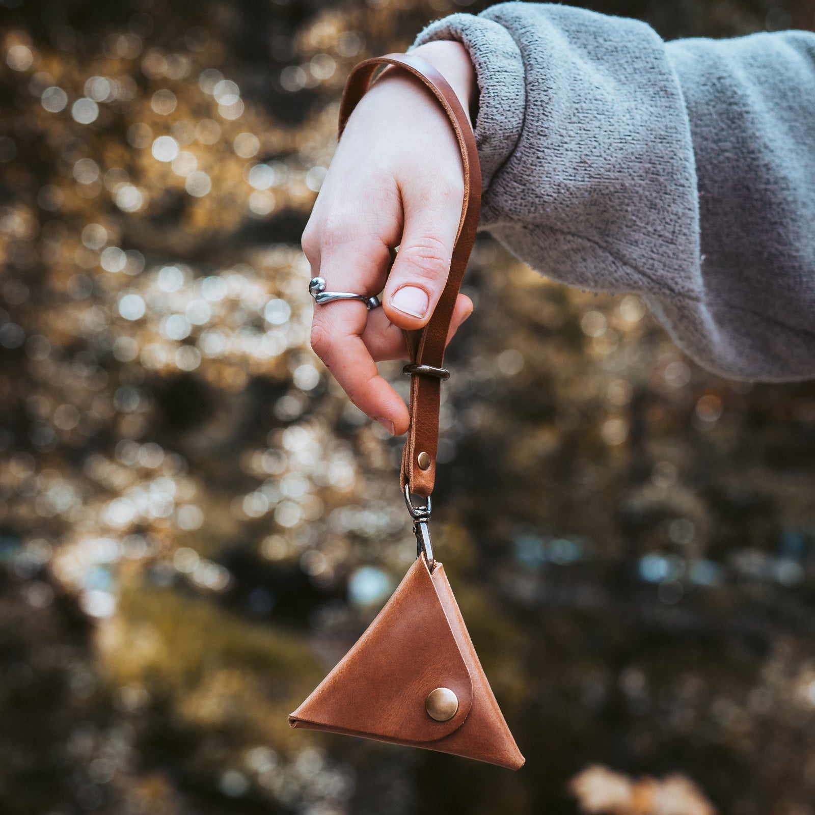 Genuine Leather Triangle Pouch - Small Crossbody Bag for Women, Men | Perfect for Travel, Parties, and Everyday Use