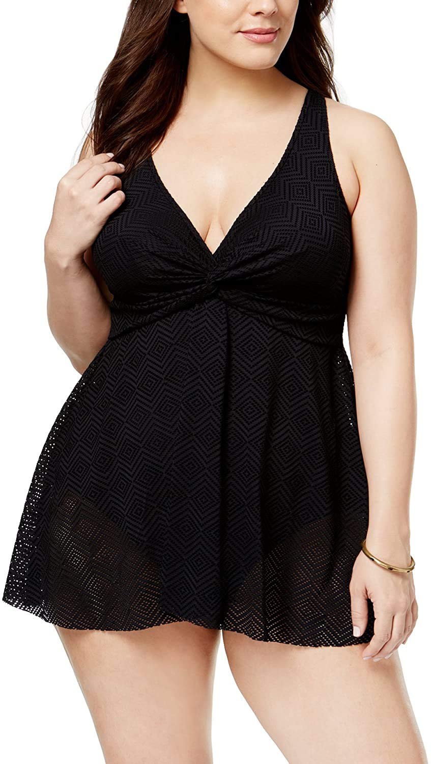 Swim Solutions Crochet Black Plus Size Bikini Cover Up - Perfect for Beach, Pool, and Summer Vacation Outfits