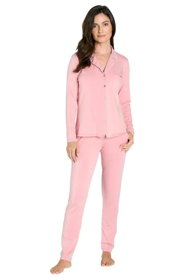 Brenda Women's Long Sleeve Pajama Set - Soft Cotton Sleepwear for Women, Cozy Loungewear for Nighttime Relaxation and Sleepovers