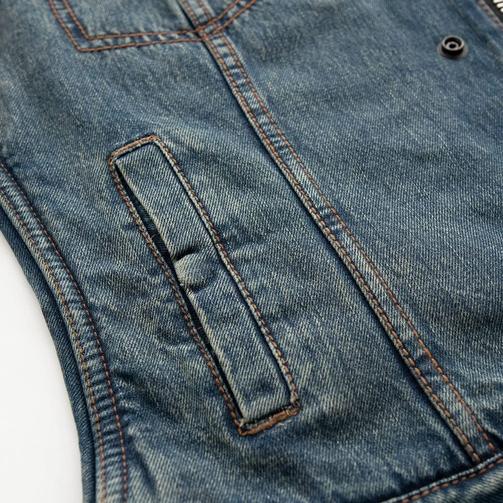 First Mfg Co Lexy/Bonnie Women's Motorcycle Jacket - Denim, Twill, Leather & Mesh Biker Vest with Armor Protection for Female Riders | Perfect for Harley, Cruiser & Street Bike Riding