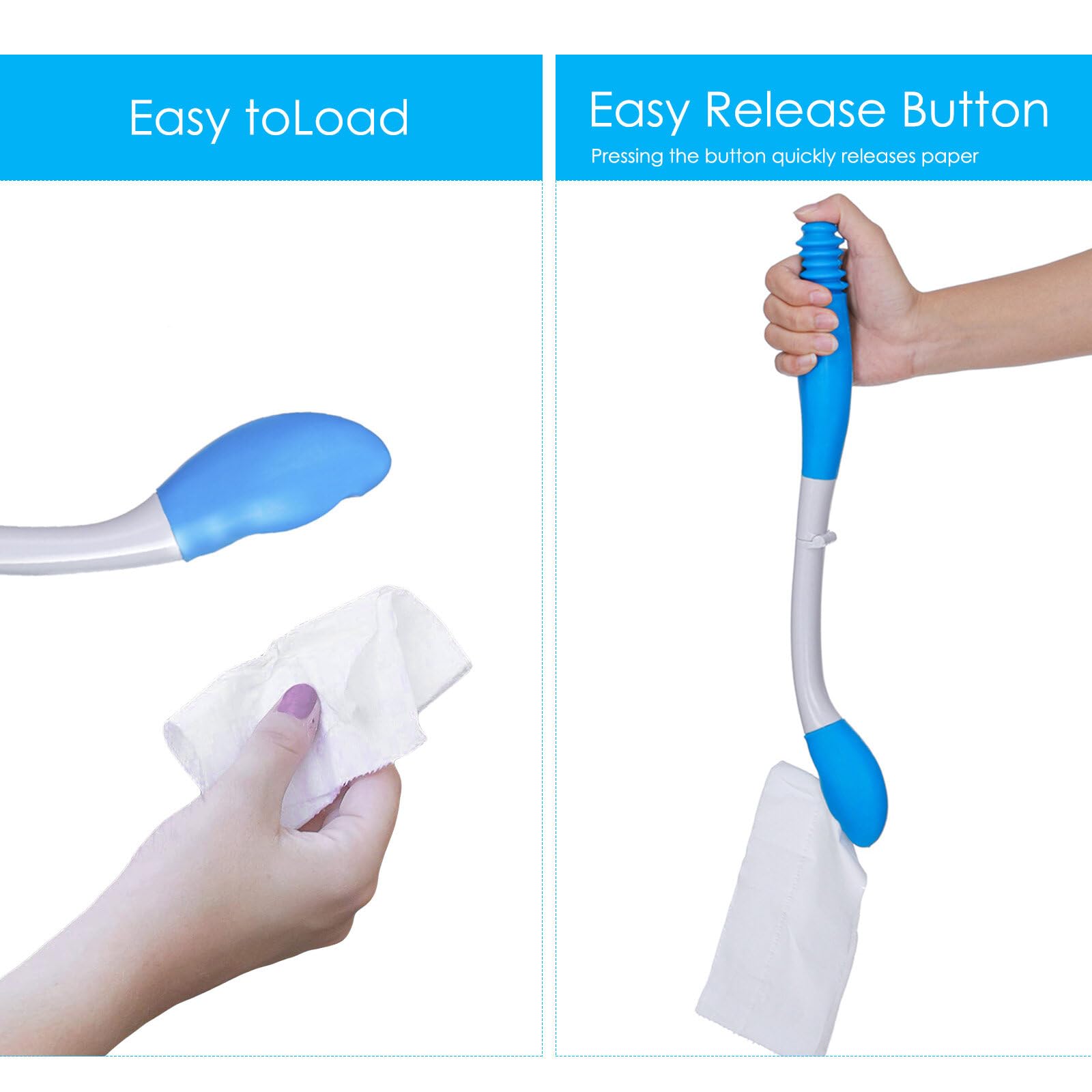 Self Wipe Assist Toilet Aid - Long Handle Bottom Wiper for Elderly & Disabled | Mobility Bathroom Aid for Independent Living | Ideal for Post-Surgery, Arthritis & Limited Mobility Care