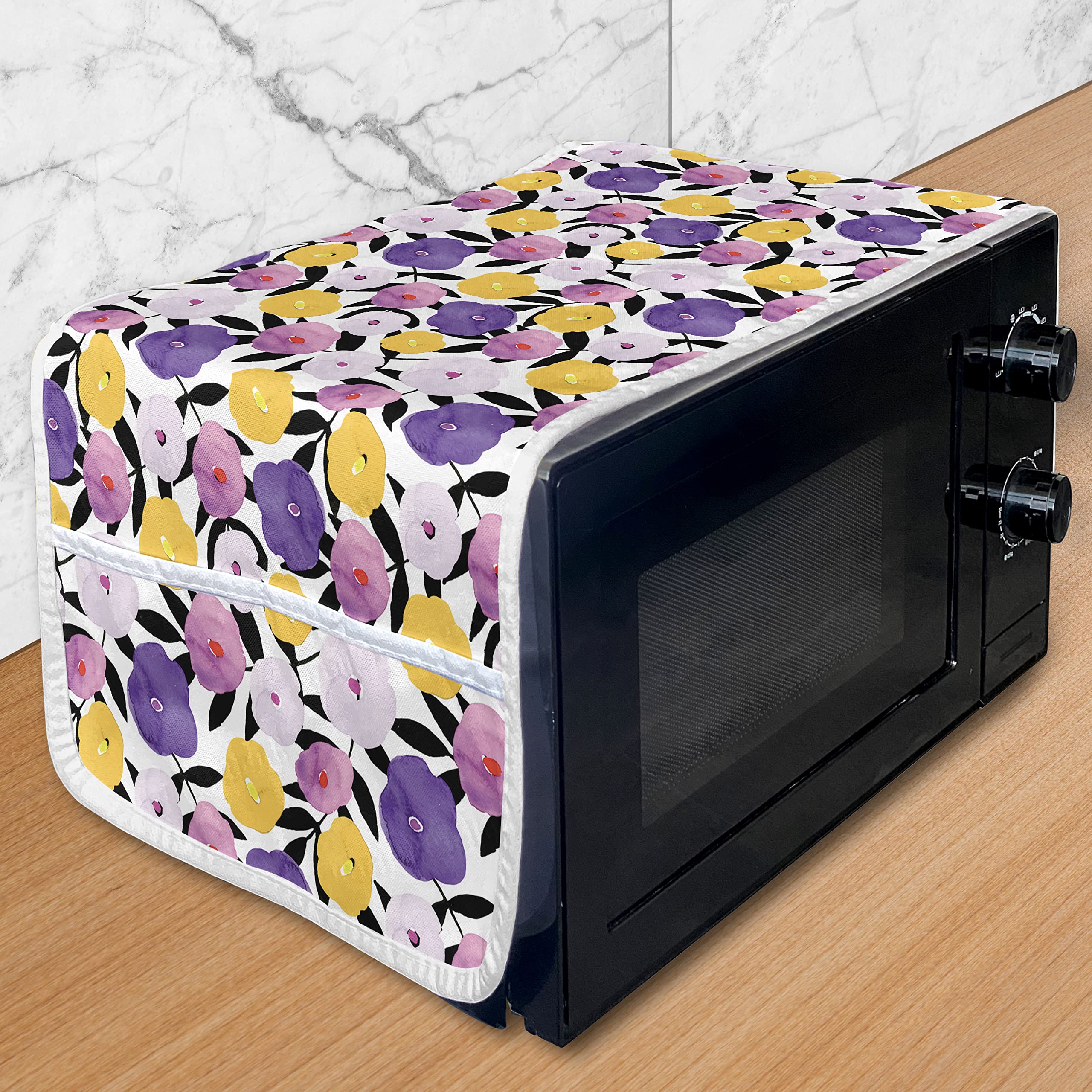Ambesonne Watercolor Flowers Microwave Cover - 36