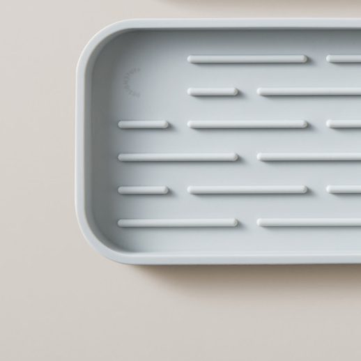 Premium Silicone Sink Tray and Sponge Holder - Light Grey | Non-Slip Drainboard Organizer for Kitchen Sink | Perfect for Washing Dishes, Storing Sponges & Keeping Countertops Dry