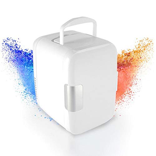 12V Mini Fridge 4L Portable Car Refrigerator - Ultra Quiet DC Freezer Cooler & Warmer for Road Trips, Camping, Office & Home Use (White)