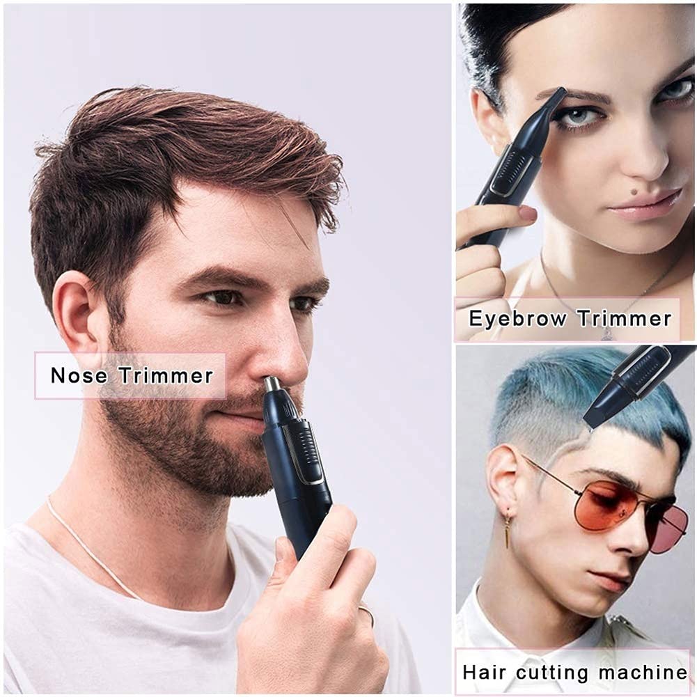 Professional USB Rechargeable Electric Hair Trimmer for Men & Women - Dual-Edge Stainless Steel Blades for Nose, Ear, Eyebrow & Beard Grooming - Waterproof & Portable for Travel, Home & Salon Use