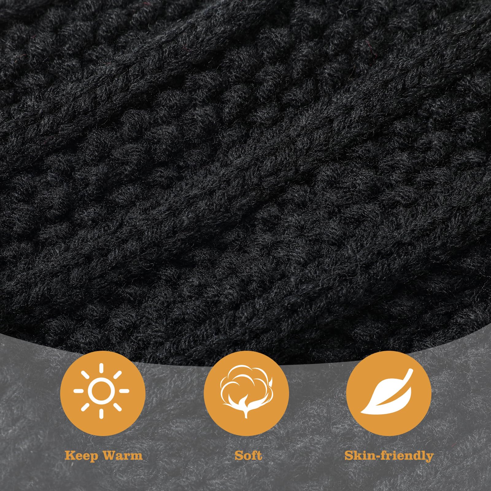 Passionbility Winter Beanie Hat & Circle Scarf Set with Touchscreen Gloves - Warm Fleece Lined Skull Cap & Neck Warmer for Women & Men - Perfect for Skiing, Snowboarding & Cold Weather Activities