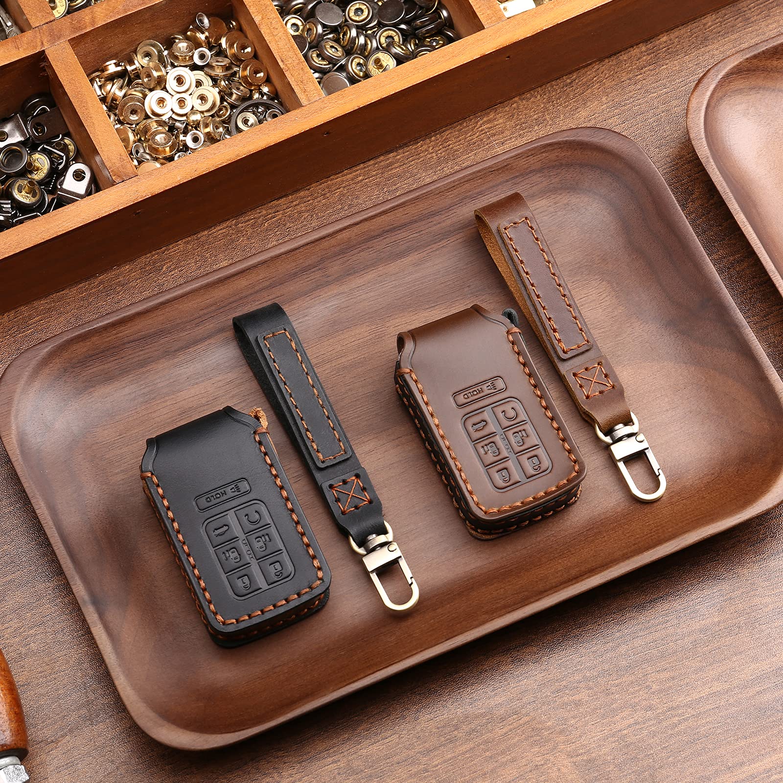 Premium 7-Button Handmade Key Fob Cover Case for Honda Odyssey (2018-2024) - Durable Keychain Accessory | Perfect for Car Key Protection & Easy Identification