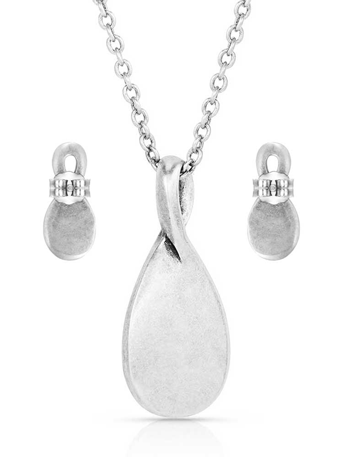 Montana Silversmiths JS5620 Women's Western Teardrop Jewelry Set in Sterling Silver - Perfect for Cowgirl Fashion & Western Themed Events