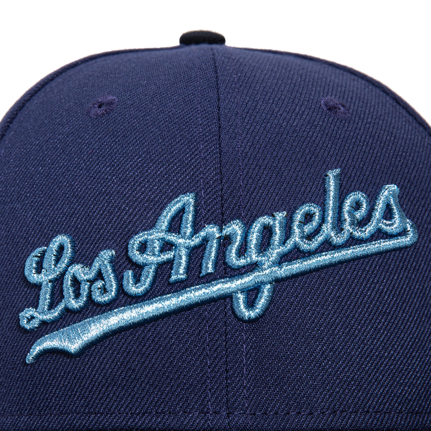 New Era 59Fifty Los Angeles Dodgers Jackie Robinson 50th Anniversary Patch Script Hat - Light Navy & Navy Baseball Cap for Men & Women - Perfect for Baseball Games, Fan Collections, and Casual Streetwear