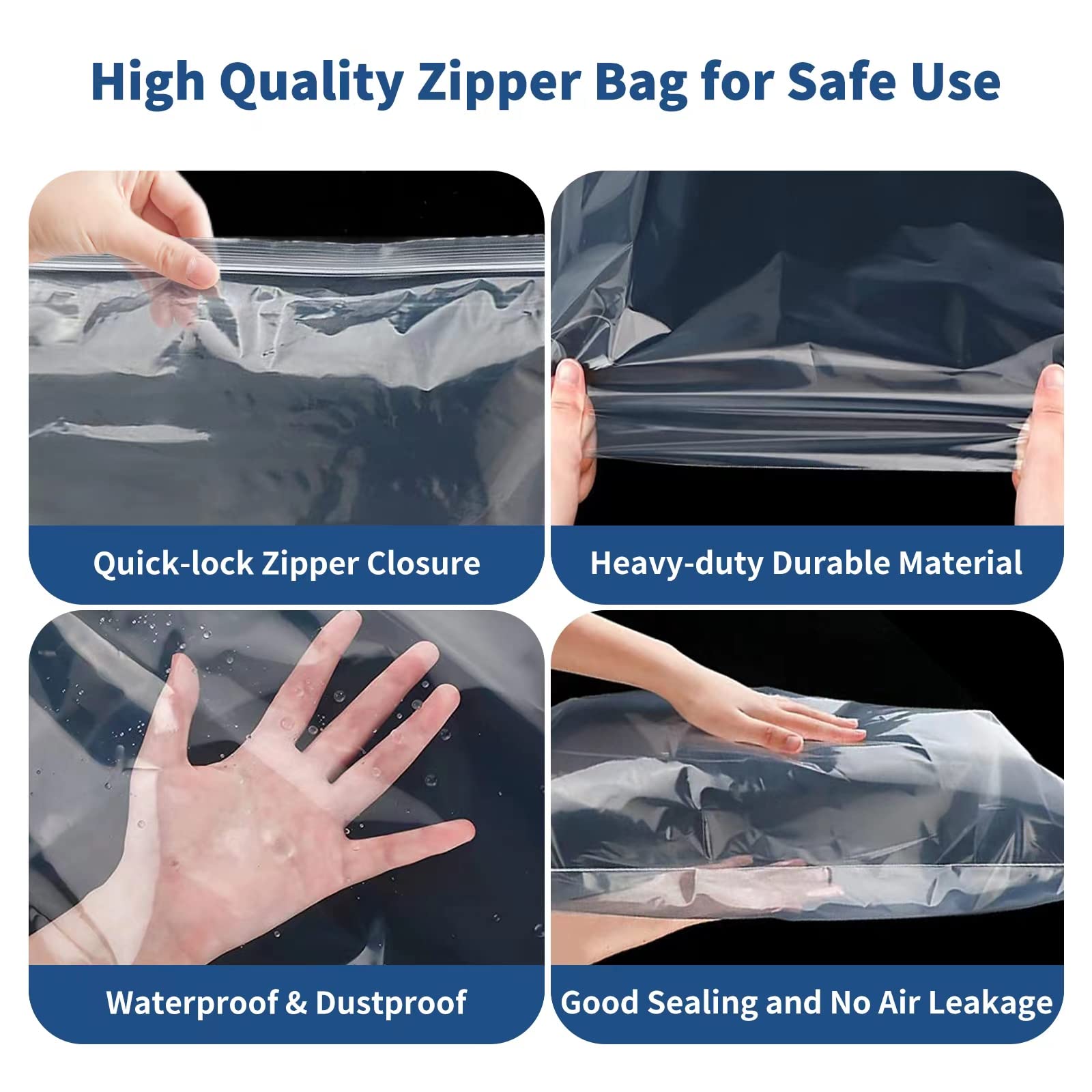 12 Pack 5 Gallon Reclosable Zipper Storage Bags - 18