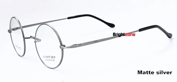 Brightzone Women's Full Rim Round Titanium Eyeglasses Frame 71422 - Lightweight & Durable Glasses for Work, Reading & Fashion