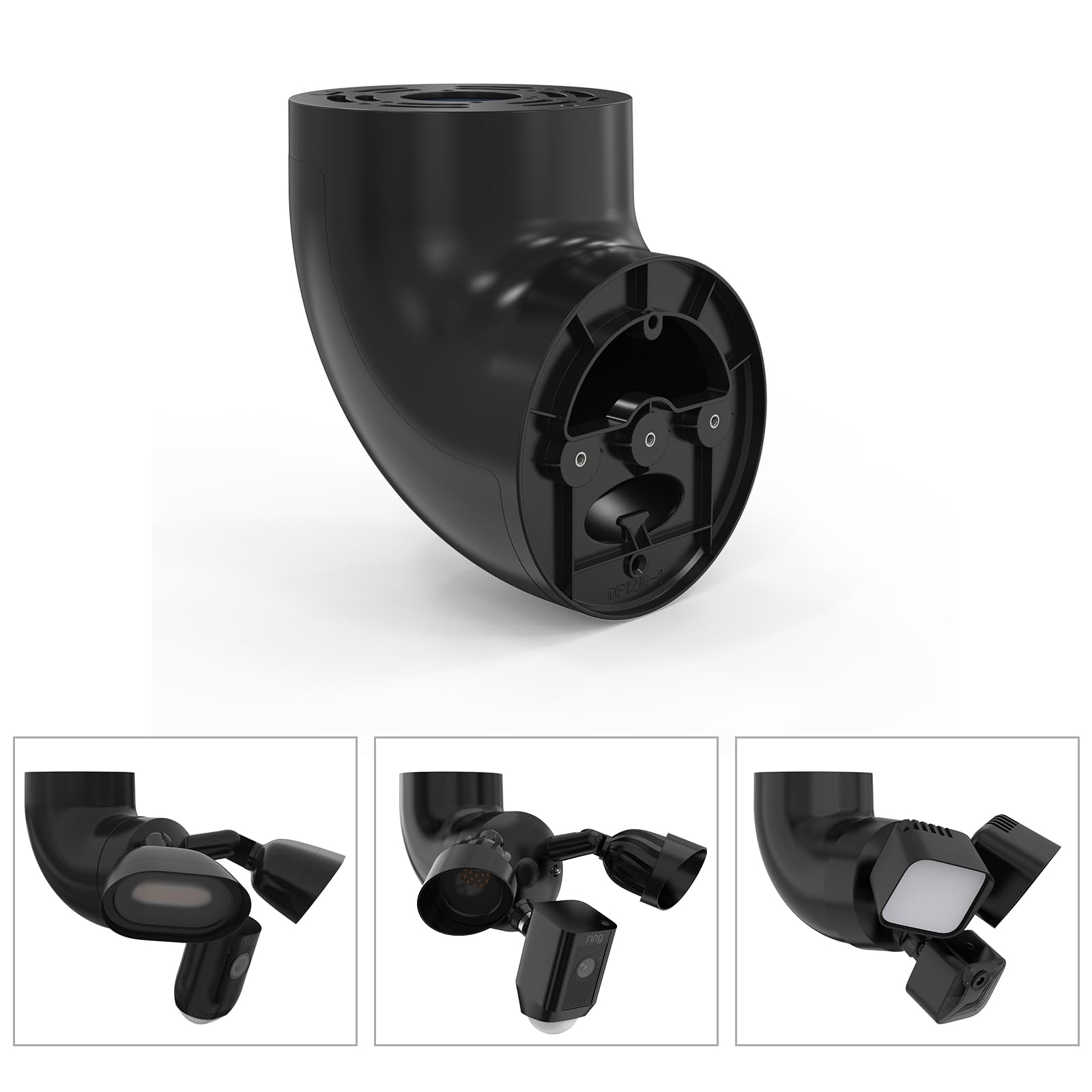 Outdoor Camera Eave Mount Bracket for Ring/Blink/Wyze Floodlight Cams - Black for Home Security