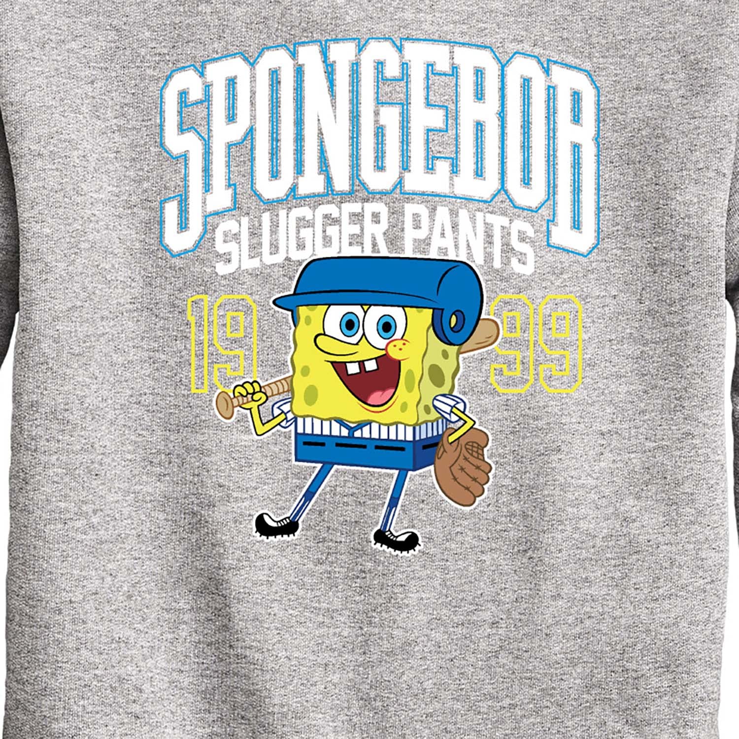 HYBRID APPAREL Spongebob Squarepants Slugger Pants Fleece Sweatshirt for Toddler & Youth - Soft Cartoon Character Crewneck Pullover for Kids Playtime, School & Casual Wear