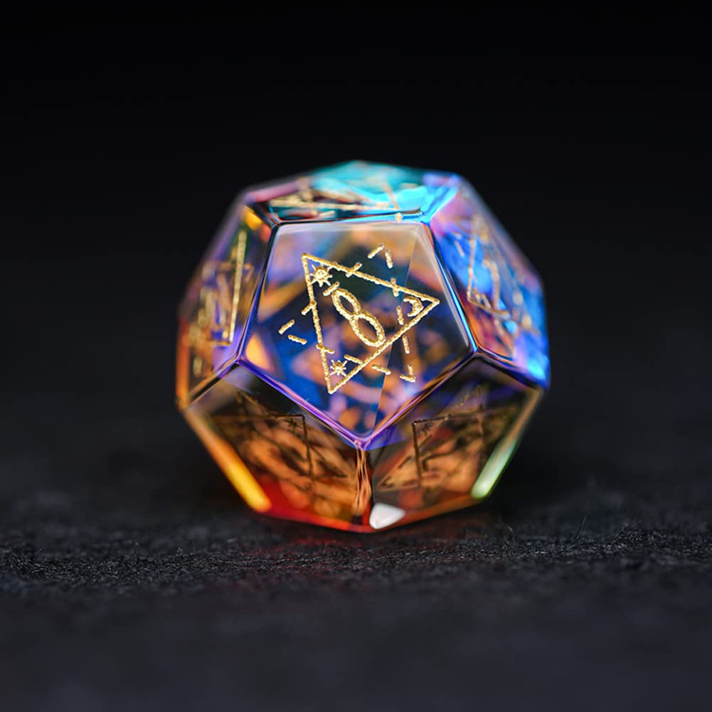 Premium D&D Dice Set - 7-Piece Phantom Crystal Polyhedral Dice for Dungeons & Dragons, Tabletop RPG, TRPG & Role Playing Games | Starry Sky Design for Fantasy Gaming & Collectors