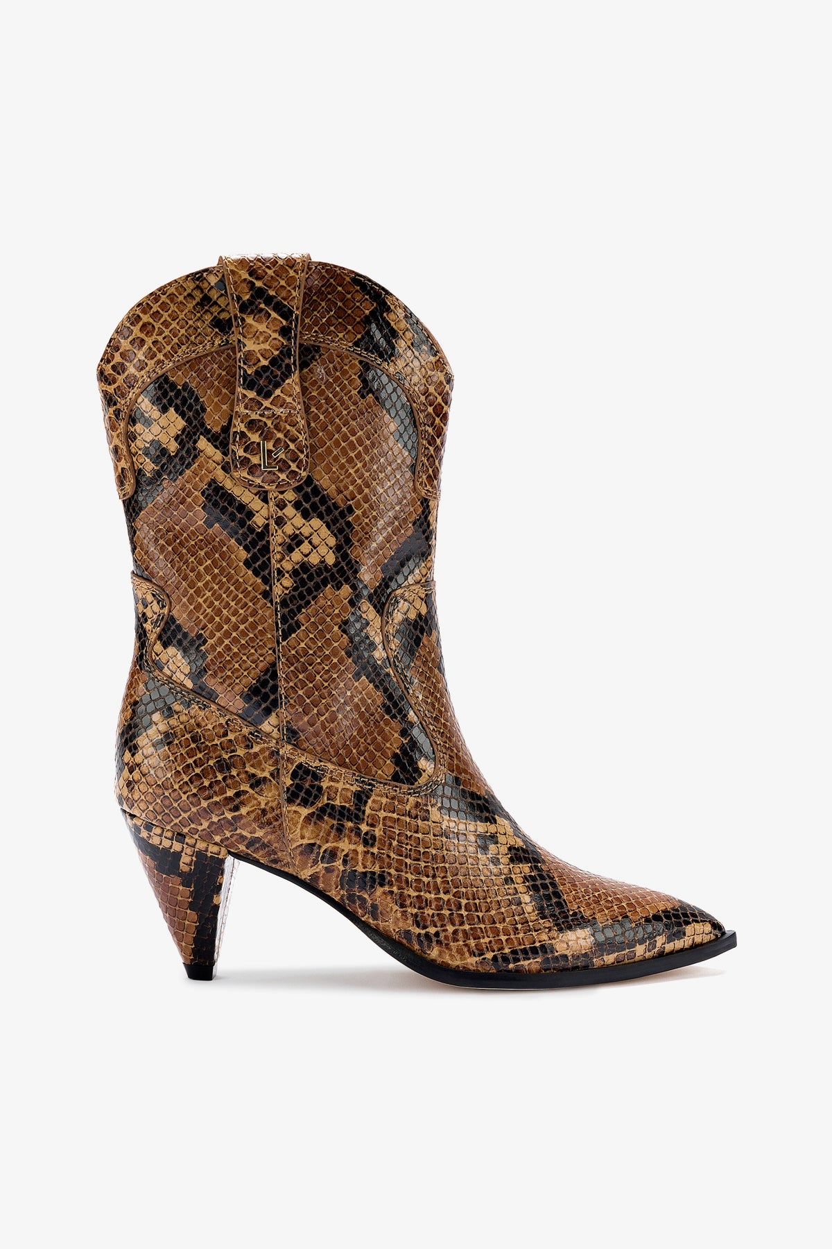 Thelma Women's Ankle Boots in Tawny Stamped Leather - Comfortable Mid Heel Shoes for Fall & Winter Fashion, Office Wear & Casual Outings