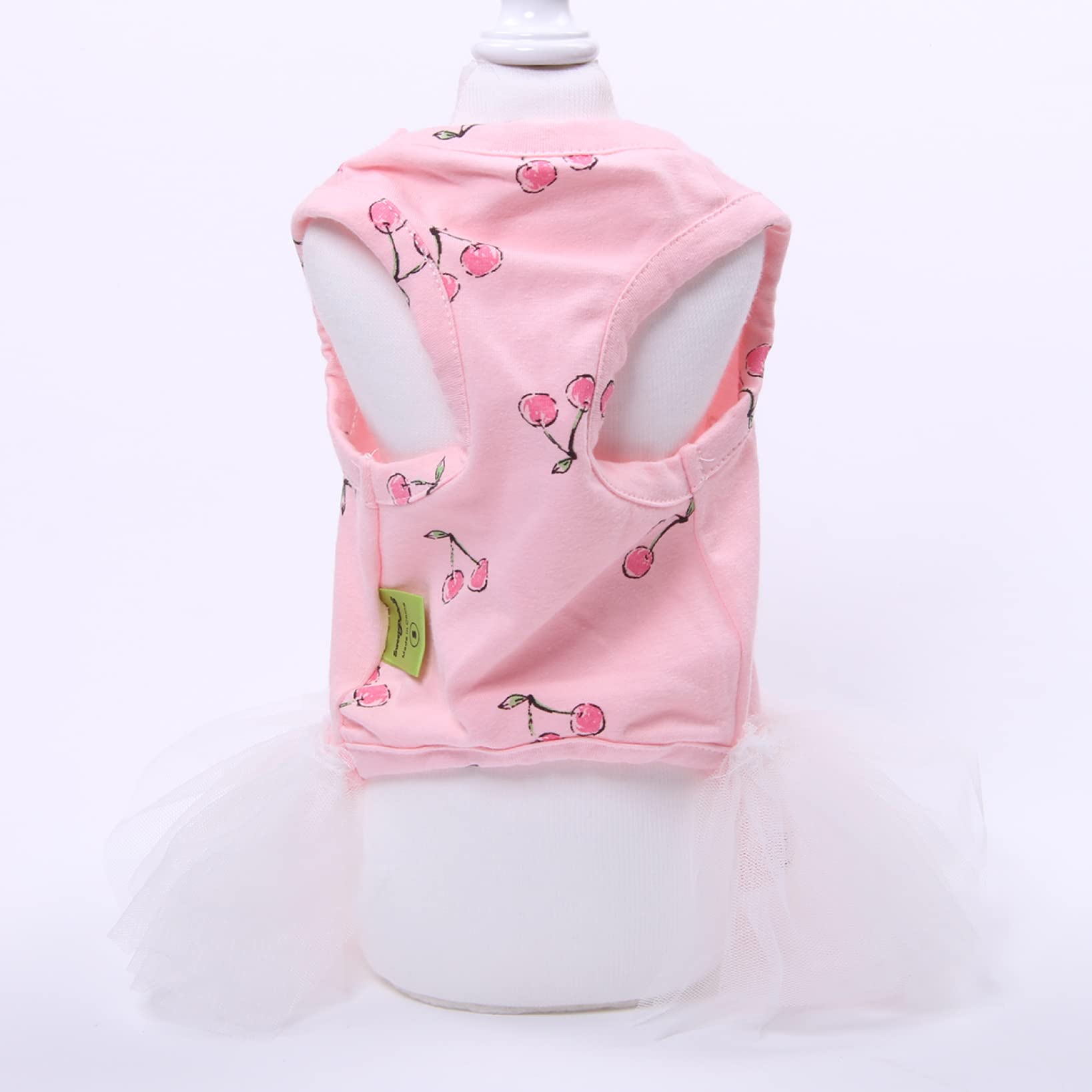Breathable Spring Summer Pet Dog Clothes - Princess Dresses for Small Dogs & Cats with Cherry Print Tutu Skirts | Perfect for Outdoor Walks, Parties & Photo Shoots