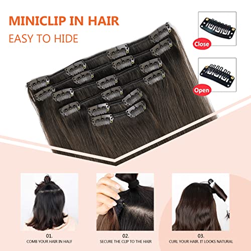 Premium 100% Human Hair Clip-In Extensions - Silky Straight Hair Extensions for Length & Volume | Perfect for Parties, Weddings & Everyday Styling