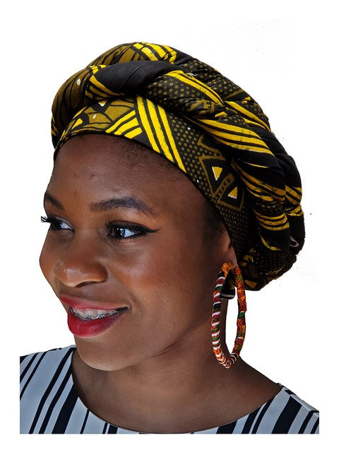 African Print Lafia Modupe Hat DPH3210PT - Stylish Headwear for Women, Fashionable Sun Hat for Beach, Church, and Special Occasions