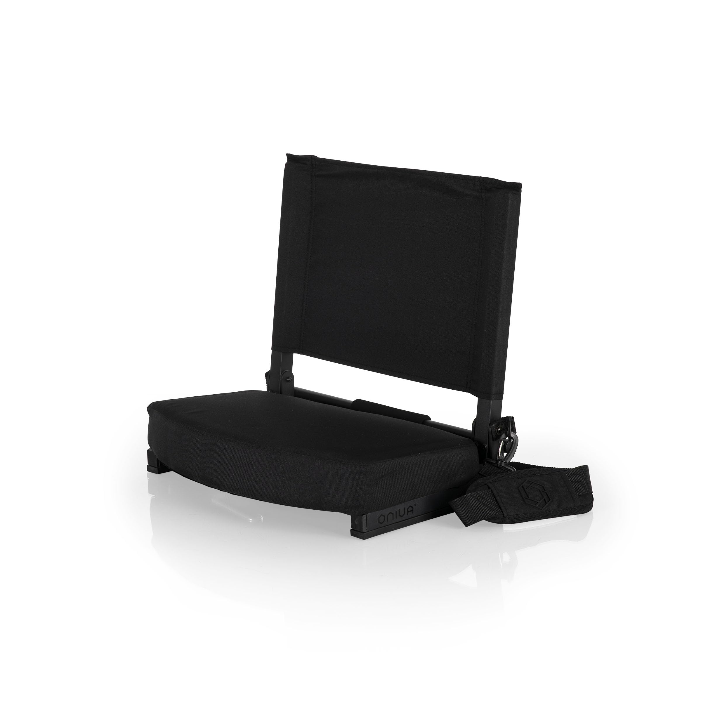 PICNIC TIME NCAA Appalachian State Mountaineers Gridiron Stadium Seat - Lightweight & Portable Folding Chair for Bleachers, Benches, Tailgating & Outdoor Events (Black)