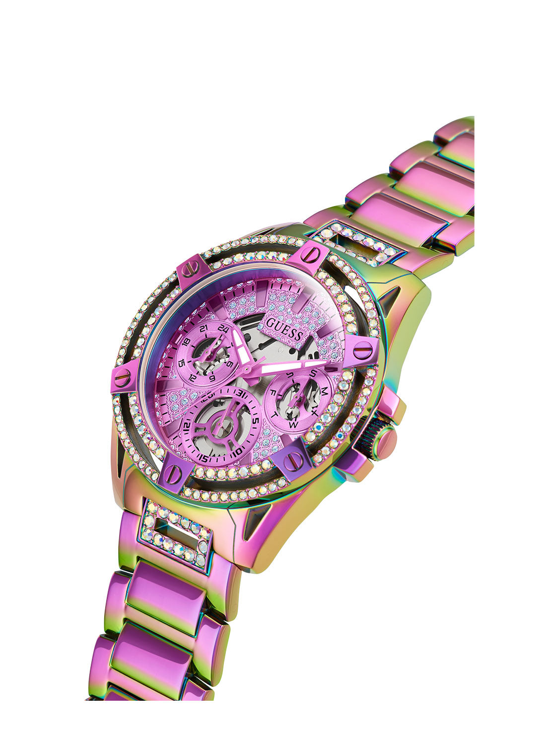 Elegant Iridescent Crystal Queen Watch for Women - Luxury Fashion Accessory for Parties, Weddings & Special Occasions