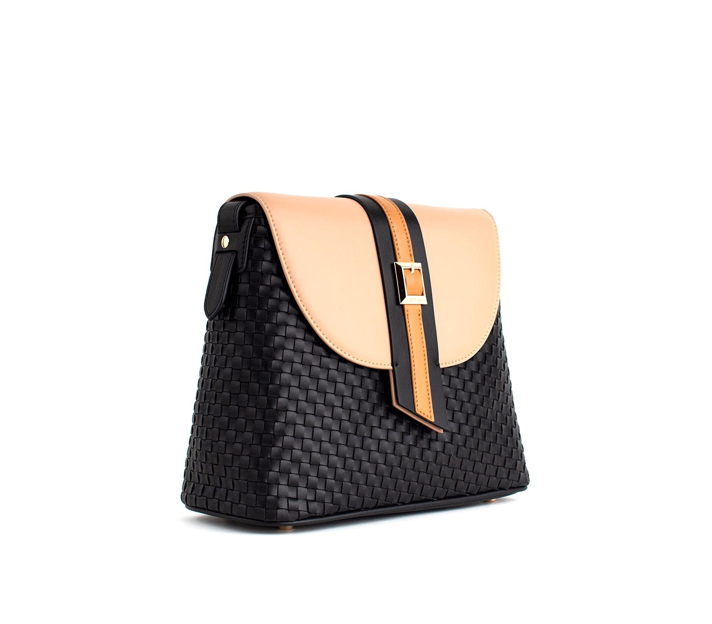 Kate Vegan Leather Basket Weave Crossbody Bag for Women | Stylish Black Shoulder Purse | Perfect for Work, Travel and Everyday Use