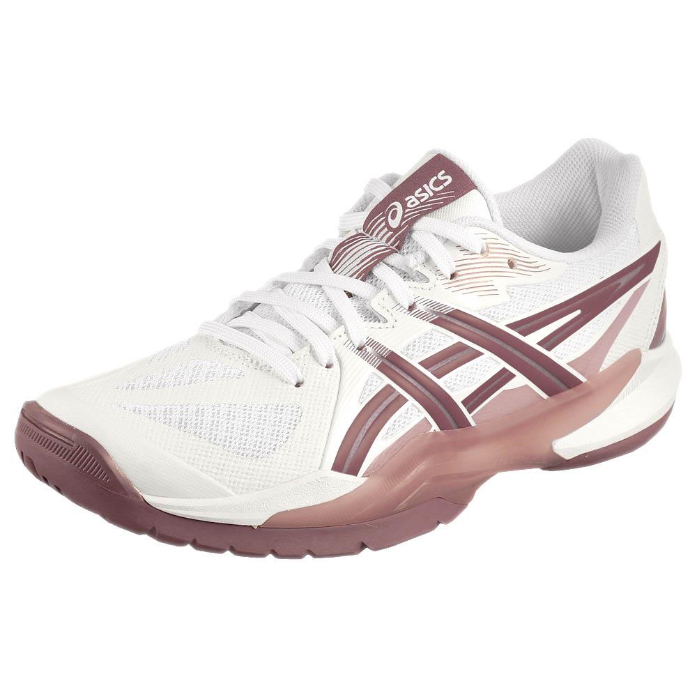 ASICS Women's Powerbreak FF Volleyball Shoes - White/Dusty Mauve | Lightweight Court Sneakers for Volleyball, Badminton & Indoor Sports | Perfect for Training & Competitive Play