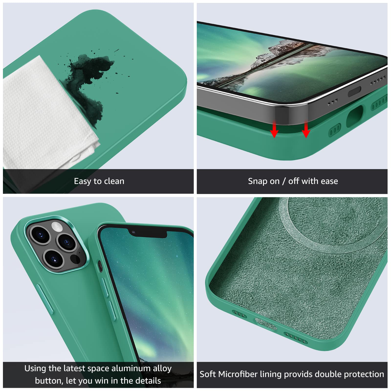 Magnetic Case for iPhone 13 Pro Max 6.7 Inch | Magsafe Compatible Shockproof Hard PC Back Cover | Wireless Charging | Matte Green | Perfect for Outdoor Activities, Travel & Daily Protection